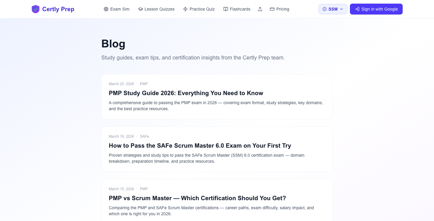 Certly Prep blog — study guides and certification insights