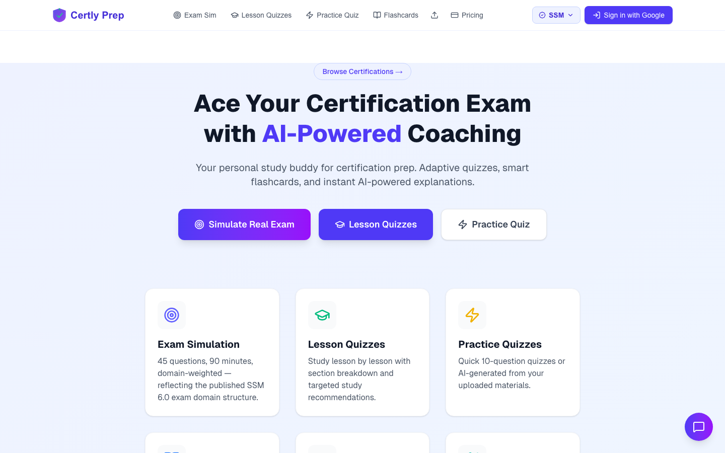 Certly Prep — AI-powered certification coaching dashboard