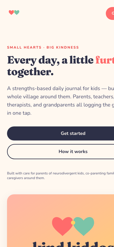 KindKiddos on mobile — daily journal on phone